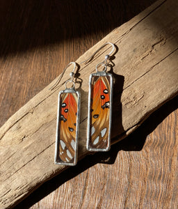 Gulf fritillary rectangle dangles