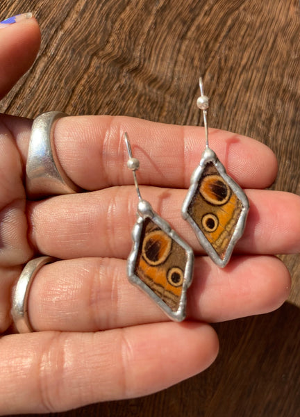 Buckeye butterfly petite drop earrings