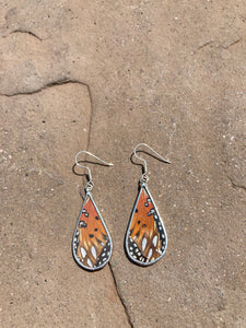 Gulf Fritillary & Monarch collaged Sunset drops