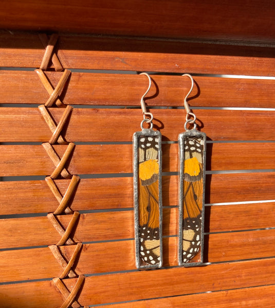 Butterfly wing collage earrings
