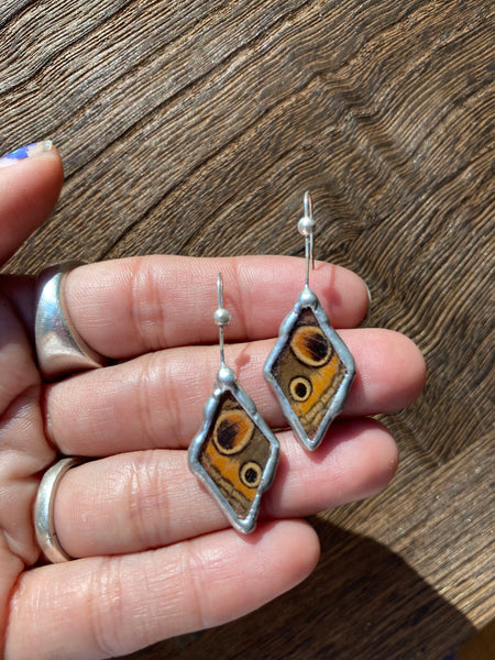 Buckeye butterfly petite drop earrings