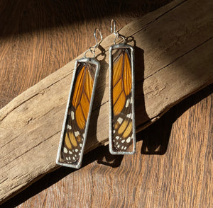 Monarch long tall rectangle earrings