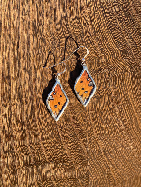 Gulf fritillary butterfly diamond dangles