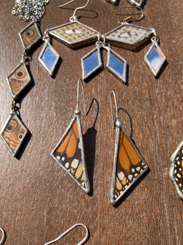 Monarch triangle drop earrings