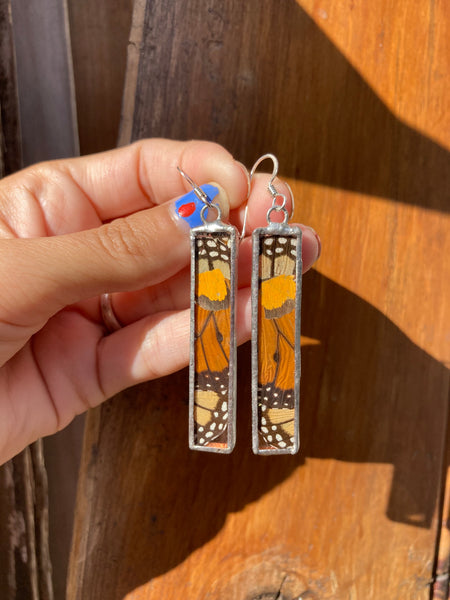 Butterfly wing collage earrings