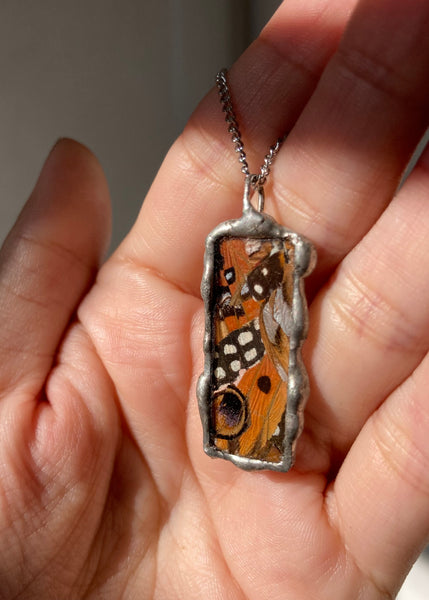 Butterfly wing collage necklace