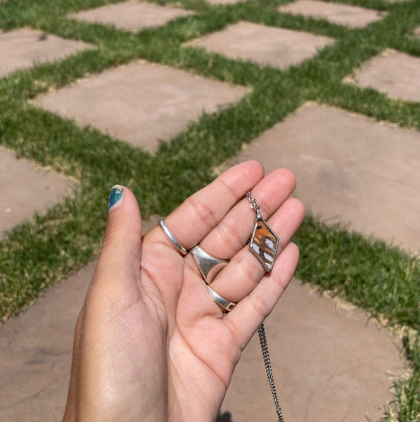 Gulf Fritillary Diamond Dew Necklace