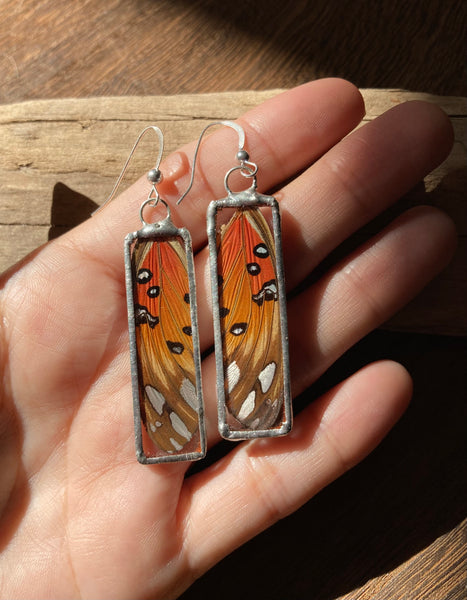 Gulf fritillary rectangle dangles