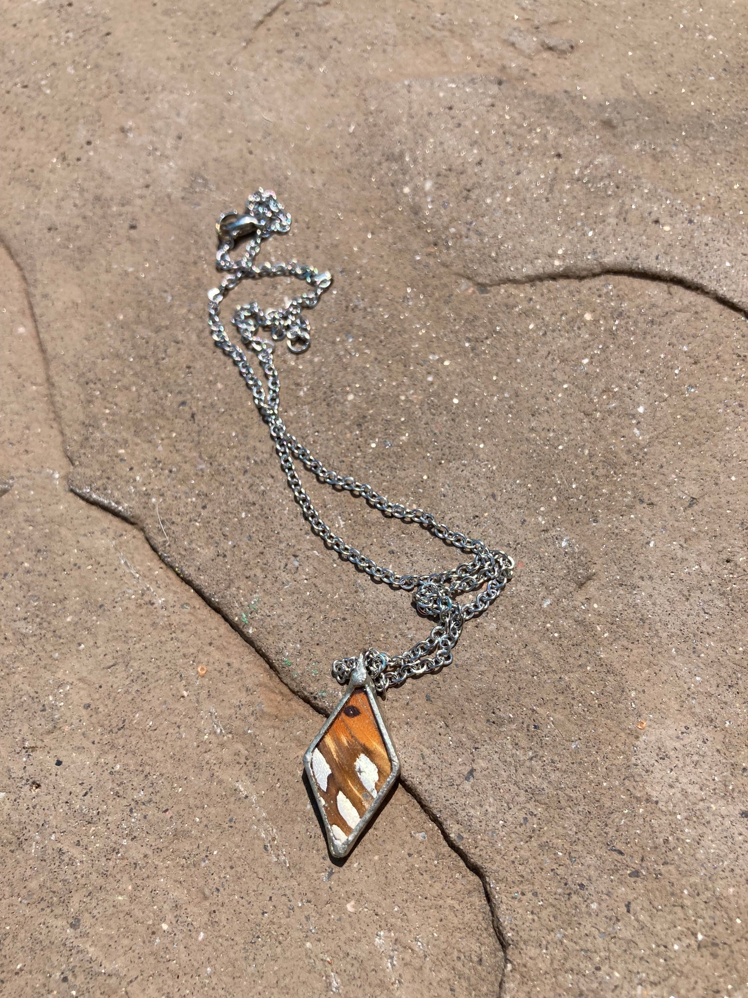 Gulf Fritillary Diamond Dew Necklace