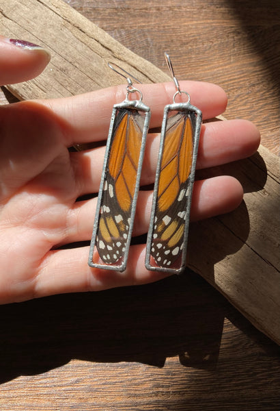 Monarch long tall rectangle earrings