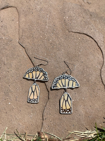 Mushroom Monarch Dangle Earrings