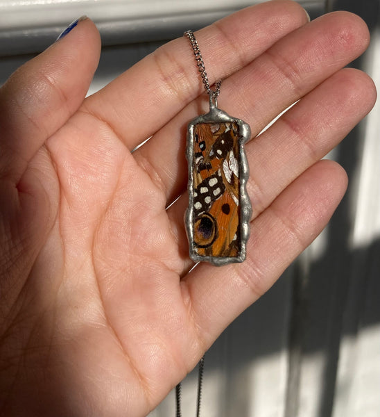 Butterfly wing collage necklace