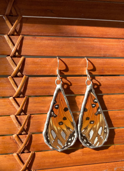 Gulf fritillary dew drop earrings (medium/large)