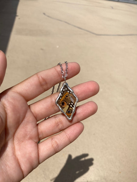 Collaged Butterfly Wing Necklace