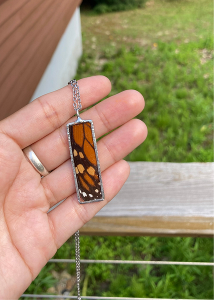 Monarch vertical rectangle necklace