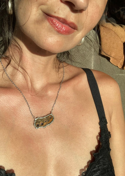 Buckeye blob necklace