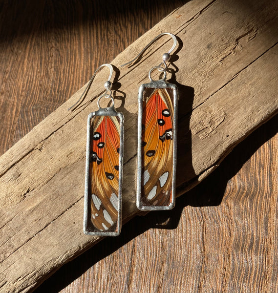 Gulf fritillary rectangle dangles