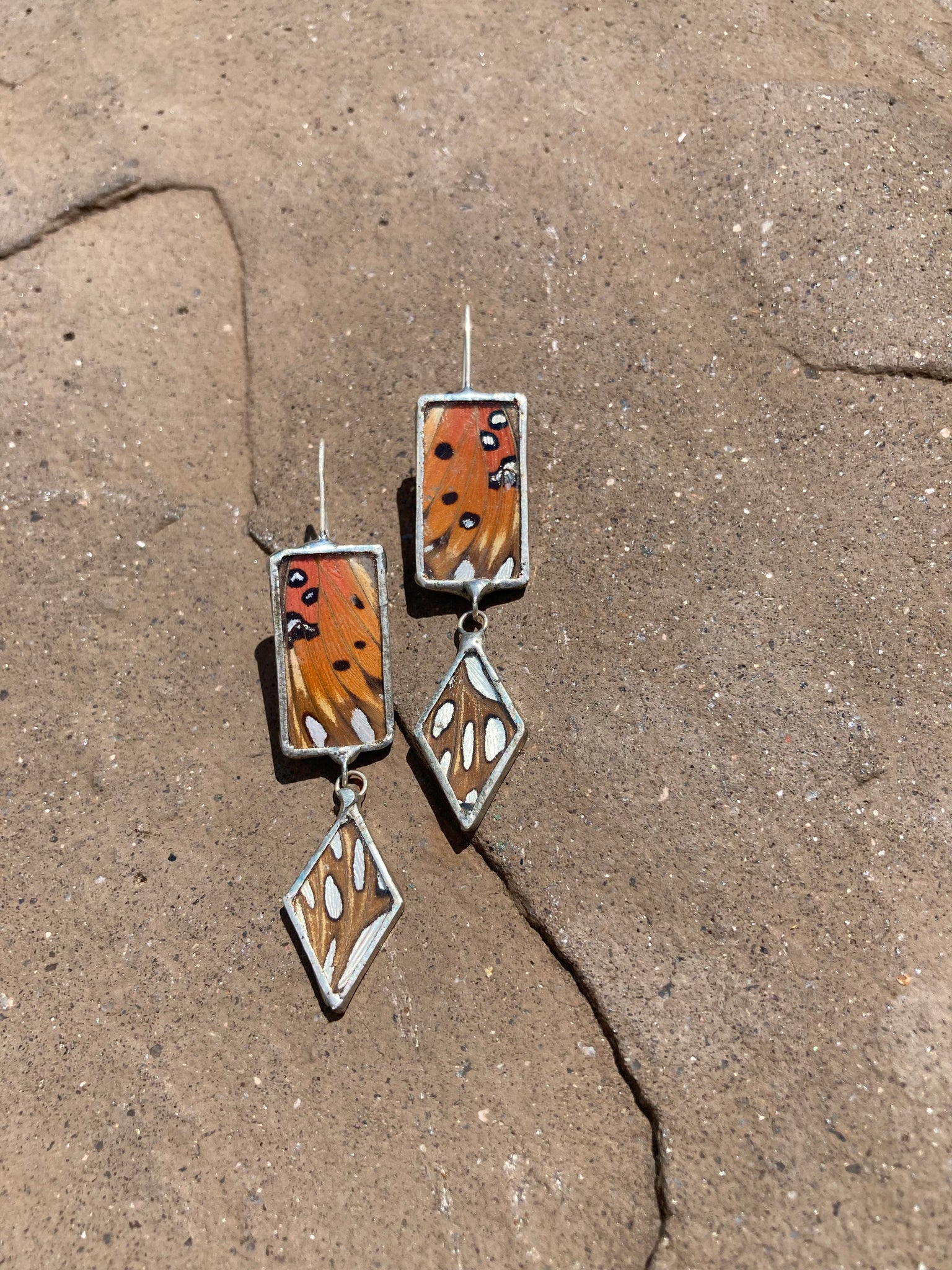 Gulf fritillary Sunset Shimmer Earrings