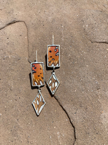 Gulf fritillary Sunset Shimmer Earrings