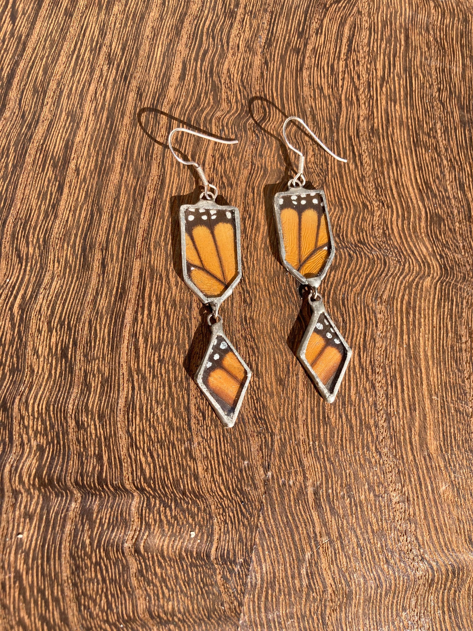 Monarch butterfly creamy orange funky dangles