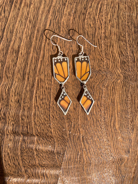 Monarch butterfly creamy orange funky dangles