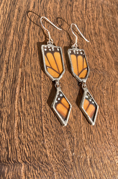 Monarch butterfly creamy orange funky dangles