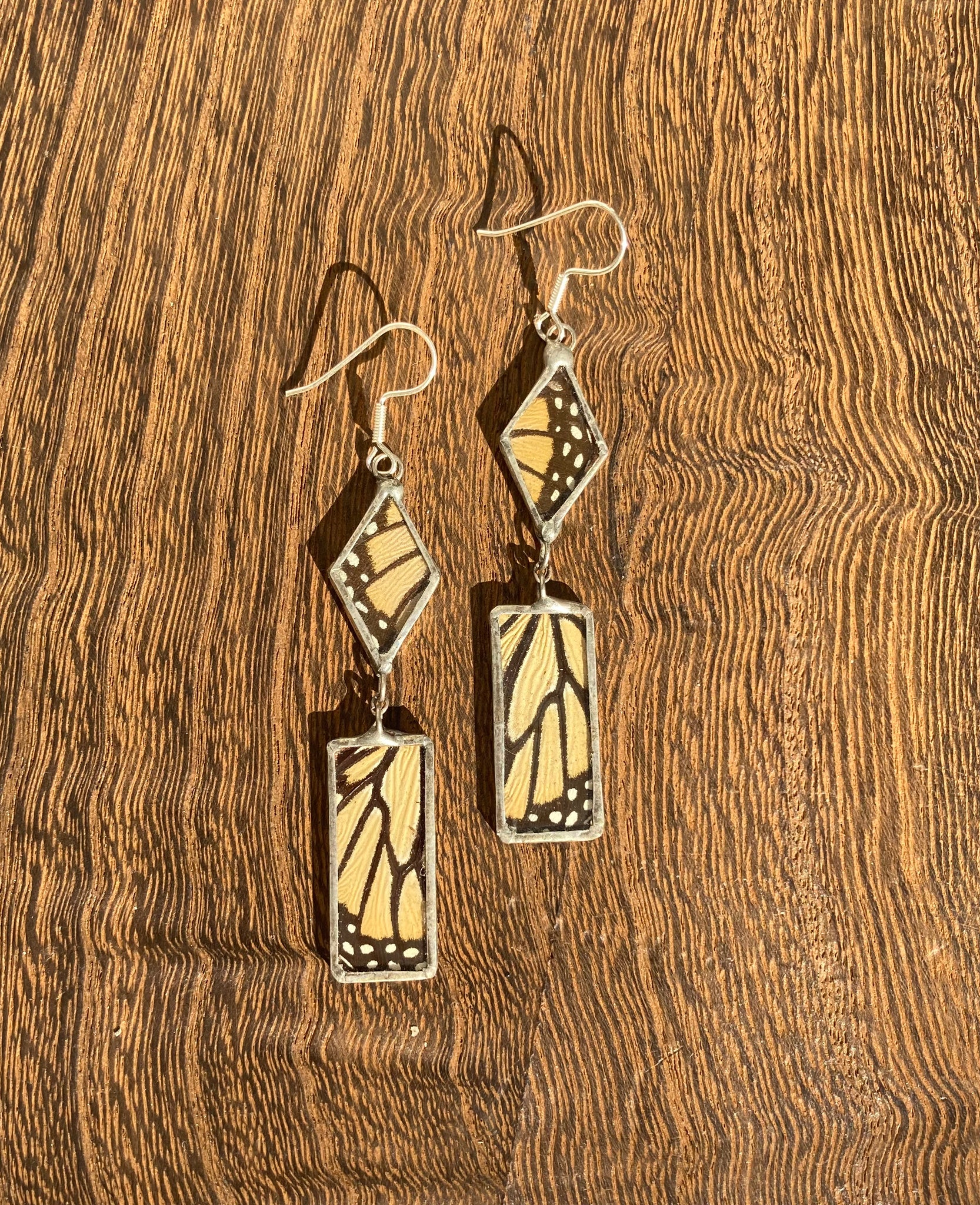 Monarch butterfly stripes and dots dangles