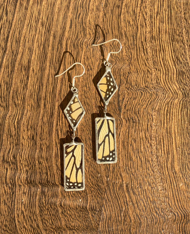 Monarch butterfly stripes and dots dangles